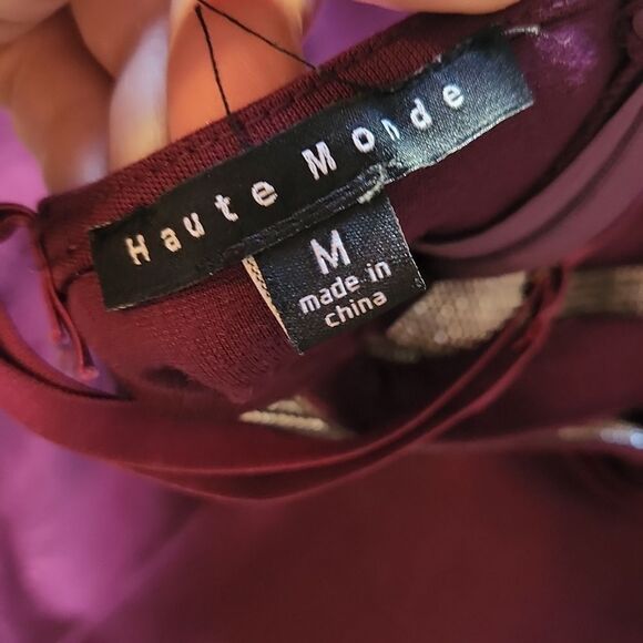 Dark Purple Cocktail Dress with Sparkle Embellishments - Picture 8 of 8